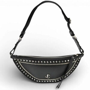 Jimmy Choo body bag, JIMMY CHOO Varenne JC studs, black.